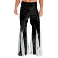thumbnail image 1 of Haitryli Men's Sparkly Sequins Flared Night Club Disco Pants for Rave Outfits Black S, 1 of 5