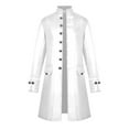 thumbnail image 1 of Haitryli Men's Steampunk Vintage Tailcoat Jacket Retro Gothic Victorian Frock Coat Uniform Halloween White XL, 1 of 2