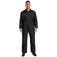 thumbnail image 1 of Haitryli Men's Work Coveralls Workwear Lightweight Long Sleeve Button-up Loose Fit One Piece Jumpsuit Black XXL, 1 of 5