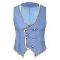 thumbnail image 1 of Haitryli Mens Medieval Circus Magician Show Waistcoat Vest Wizard Warlock Halloween Cosplay Costumes Gray XXL, 1 of 7