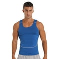 thumbnail image 1 of Haitryli Mens Muscle Compression Tank Training Workout Vest Sleeveless Rash Guard Shirts Fitness Tee Blue 3XL, 1 of 7