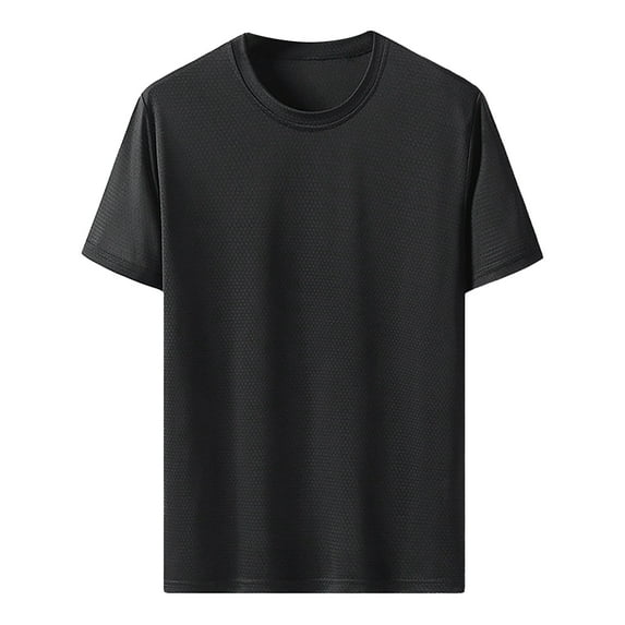 Haitryli Mens Running Jogging T Shirt Sport Athletic Shirts UPF 50+ Sun Protection Rash Guard Tops Black 3XL