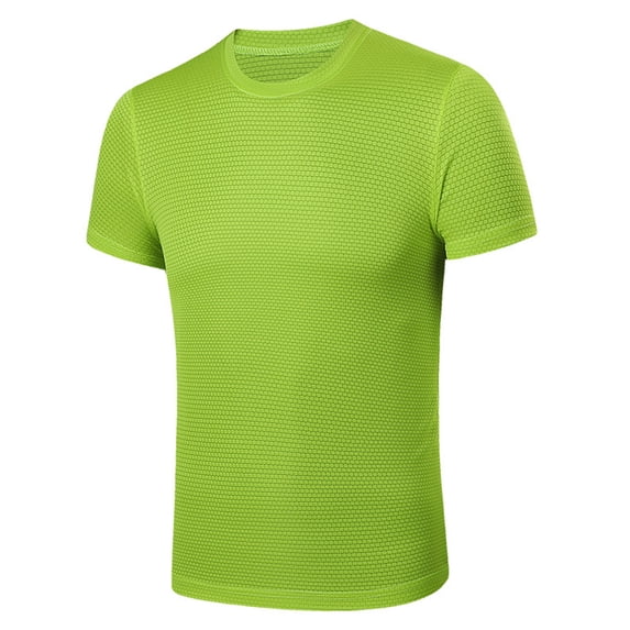 Haitryli Mens Running Jogging T Shirt Sport Athletic Shirts UPF 50+ Sun Protection Rash Guard Tops Green 3XL