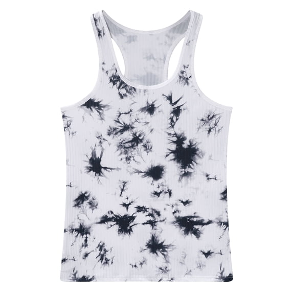 Haitryli Mens Sleeveless Training Tank Tops Muscle Bodybuilding Tee Shirts Knitted Sport Gym Vest White&Black M
