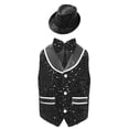 thumbnail image 1 of Haitryli Sequins Waistcoat for Girls Boys Fancy Hip Hop Dance Vest Disco Party Dress Up Latin Jazz Dance Shirts Black 8, 1 of 3