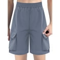 thumbnail image 1 of Haitryli Stretchy Shorts for Boys Sports Workout Summer Active PE Cargo Shorts Athletic Beach Trousers Dusty Blue 5-6, 1 of 7