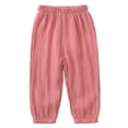thumbnail image 1 of Haitryli Toddler Boys Girls Cotton Linen Bloomer Pants Kids Casual Sweatpants Lightweight Breathable Jogger Trousers Pink 7-8, 1 of 1