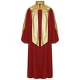 thumbnail image 1 of Haitryli Unisex Kindergarten Preschool Graduation Gown Color Block Choir Robes Church Baptism Costume Burgundy 12, 1 of 5