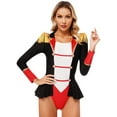 thumbnail image 1 of Haitryli Women Circus Ringmaster Costume Halloween Party Carnival Costumes Long Sleeve Skirted Leotard Bodysuit Black XL, 1 of 8