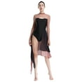 thumbnail image 1 of Haitryli Women Cutout Backless Lyrical Dance Dress Irregular Flowy Dance Dress Long Sleeve Ballet Dusty Pink L, 1 of 7