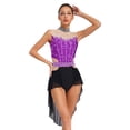 thumbnail image 1 of Haitryli Women Sparkly Sleeveless Lyrical Dance Dress High-Low Mesh Skirted Leotard Gymnastic Purple XXL, 1 of 5