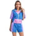 thumbnail image 1 of Haitryli Women's 80s Tracksuit Retro Outfits 2 Piece Zipper Front Jacket with Loose Shorts Blue L, 1 of 7