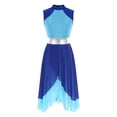 thumbnail image 1 of Haitryli Women‘s Bright Color Block Lyrical Dance Dress Sleeveless Praise Tunic Blue L, 1 of 7