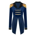 thumbnail image 1 of Haitryli Women's Circus Ringmaster Costume Tailcoat Jacket Lapel Velvet Collar Vintage Long Sleeve Navy Blue XL, 1 of 7
