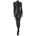 thumbnail image 1 of Haitryli Women's Long Sleeve Glossy Bodystocking Bodysuit Full Body Jumpsuit Unitards Shapewear Black L, 1 of 5