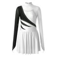 thumbnail image 1 of Haitryli Women's Long Sleeve Mesh Figure Ice Skating Dress Ballet Dance Leotard White L, 1 of 7