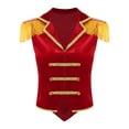 thumbnail image 1 of Haitryli Women's Ringmaster Waistcoat Vest Velvet Tuxedo Uniform Halloween Sleeveless Short Jacket Red 3XL, 1 of 7