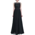 thumbnail image 1 of Haitryli Women's Sleeveless Chiffon Bridesmaid Dress Chiffon Lace Wedding Formal Long Evening Party Dress Black 8, 1 of 7