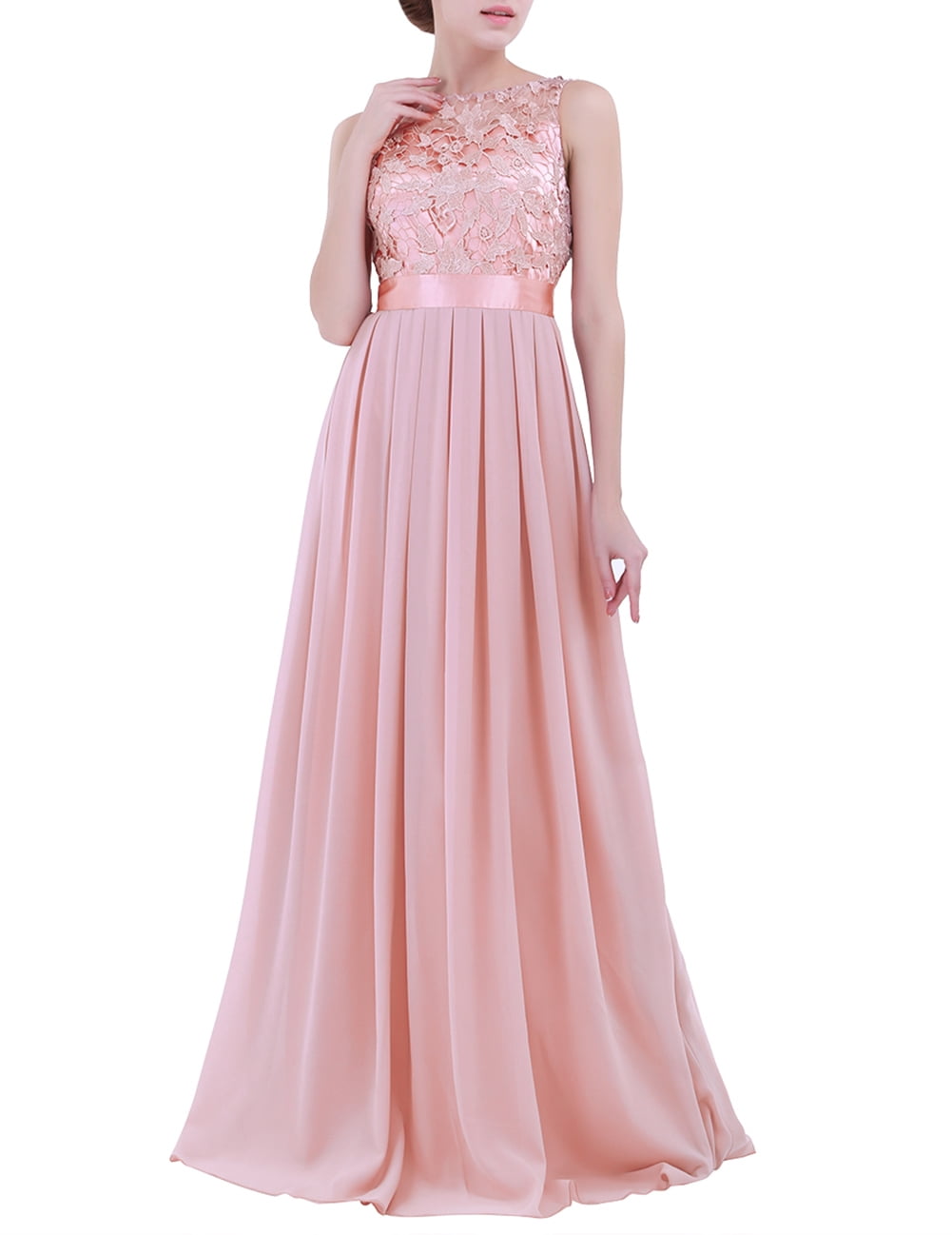 blue dress for baby girl Macloth Off The Shoulder Chiffon Long Bridesmaid Dress Pearl Pink Formal Gown Custom Color / Above Knee / US10