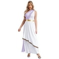 thumbnail image 1 of Haitryli Womens Ancient Greek Dress Toga One Shoulder Tiered Maxi Dress Roman Costumes Praise Dress Lavender L, 1 of 6