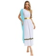 thumbnail image 1 of Haitryli Womens Ancient Greek Princess High Waist Tunic Dress Roman Empress Toga Light Blue XXL, 1 of 6