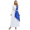 thumbnail image 1 of Haitryli Womens Metallic Greek Costume Ancient Toga Dress Overlay Worship Praise Dance Tunic Liturgical Royal Blue S, 1 of 5