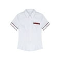 thumbnail image 1 of Haitryli Womens Schoolgirls Dress Shirts Short Sleeve Button Down Shirts Solid Work Blouse Red M, 1 of 4