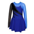 thumbnail image 1 of Haitryli Youth Girls Shiny Sequins Long Sleeve Figure Ice Skating Gymnastic Leotard Dress Dance Costume Active Sports Outfit Royal Blue 12, 1 of 3