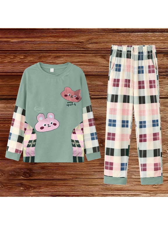 Fashion Printed Homewear Loungewear Long Sleeve Pajama Set, Soft and Comfortable with Stylish Patterns, Cozy Cotton Sleepwear for Relaxation and Home