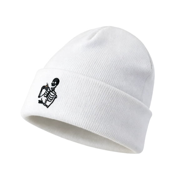 Haivin Halloween Horror Skull Series Embroidered Knit Beanie Hat for Adults