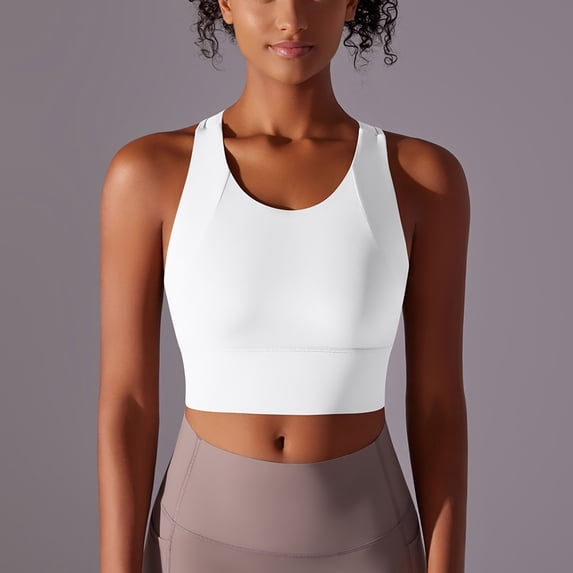 Haivin High Impact Sports Bras for Women,Workout Tank Tops, Seamless Supportive Cropped Sporty Tops for Running and Gym