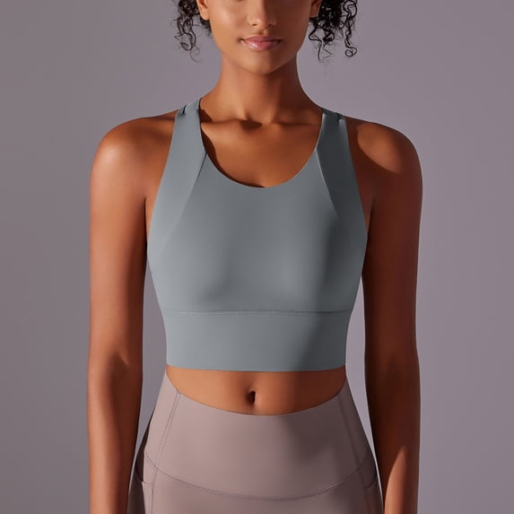 Haivin High Impact Sports Bras for Women,Workout Tank Tops, Seamless Supportive Cropped Sporty Tops for Running and Gym