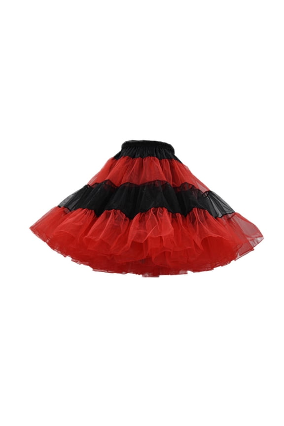 Ladies' Color blocked Mesh Tutu Skirt Puff Skirt Ball Skirt Ballet Skirt