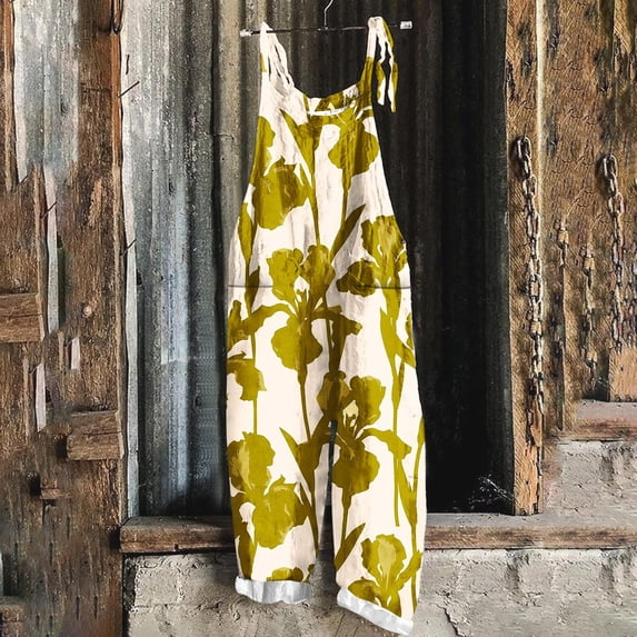Haivin Overalls for Woman, Sleeveless with Two Pockets and Printed Pattern, Casual Wear for Everyday Use