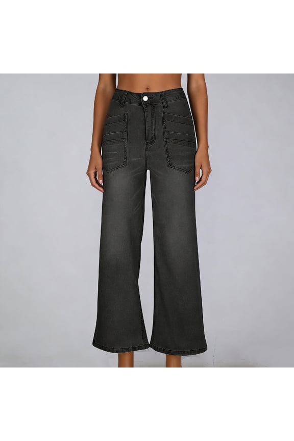 Relaxed Straight Leg Jeans for Woman, Flattering and Comfort Fit, Casual for Everyday Wear