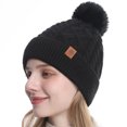 thumbnail image 1 of Haivin Warm Fleece Lined Knit Beanie Hat for Women Thick Double Layer Winter Cap Cozy Cold Weather, 1 of 4