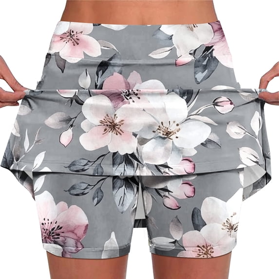 Haivin Woman Mid-Rise Athletic Skort, Comfortable Sport Shorts for Gym and Everyday Wear