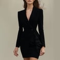 thumbnail image 1 of Haivin Women Sexy Deep V Neck Mini Dress Elegant Long Sleeve Flowy Hem A-Line Short Dresses, 1 of 6