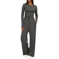 thumbnail image 1 of Haivin Women's 2 Piece Set Outfits Lounge Sets Ruched Short Sleeve Tops High Waisted Wide Leg Pants Tracksuit Sets, 1 of 9