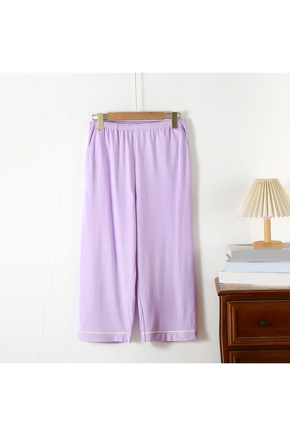 Women's Capri Pants, Stretchy with Pockets, Loose Fit Athletic Casual, for Lounge Wear and Daily Use