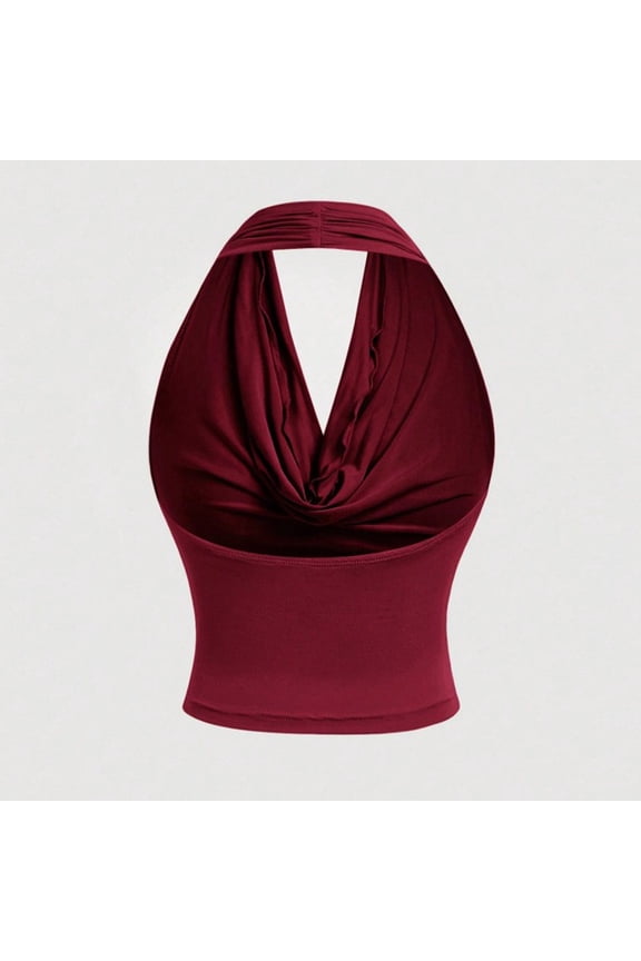 Women's Convertible Halter Neck Tank Top, 3-Way Wear Versatile Design with V-Neck, Casual Sleeveless Top for Daily Wear and Summer