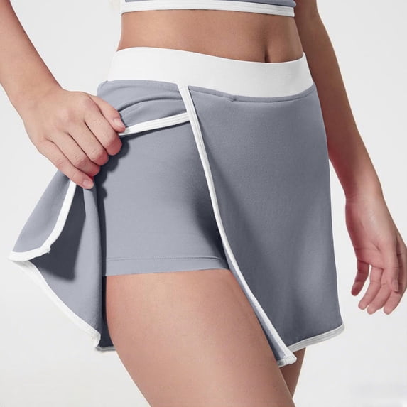 Haivin Women's Fashion Skort, Color Block with Elastic Waist, Loose Fit for Daily Casual Wear