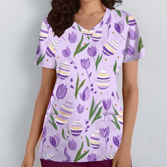 Haivin Women's Flower Graphic T-Shirt, Vintage Floral Printed Tees for Ladies, Summer Cotton Short Sleeve Tops T Shirts