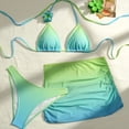 thumbnail image 1 of Haivin Women's Gradient Bikini Swimsuit Set, Three-Piece with Adjustable Ties for Beach and Vacation, 1 of 3