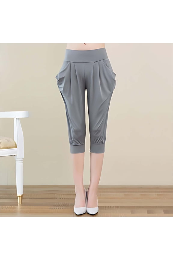 Women's Harem Pants with Elastic Stretch for Slimming Fit, Comfortable Casual Wear for Daily Lounge
