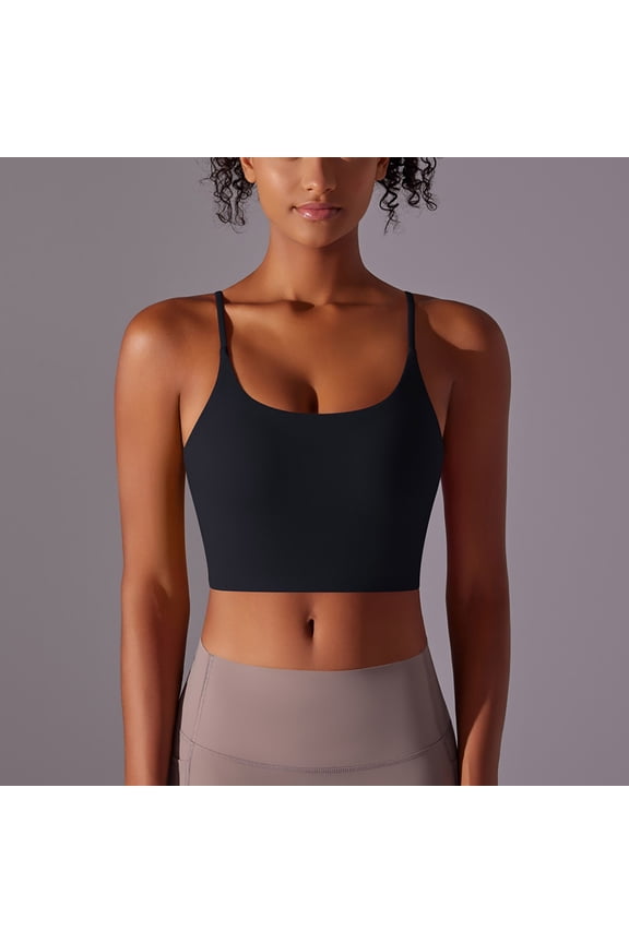 Women's High-Impact Sports Bra, Solid Color Double-Sided Nylon Semi-Fixed Cup, Fitted High-Stretch for Training High-Intensity Workout Fitness and Yoga