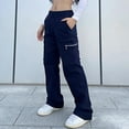thumbnail image 1 of Haivin Women's High Waist Cargo Pants with Zipper Pockets, Relaxed Fit Straight Leg for Urban Street and Daily Casual, 1 of 8