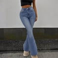 thumbnail image 1 of Haivin Women's High Waist Flare Jeans, Cotton Stretch Slim Fit with Pockets, Street Fashion for Casual and Daily Wear, 1 of 7