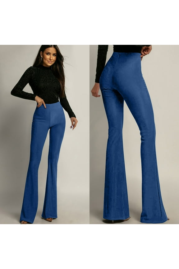 Women's High-Waisted Wide Leg Pants, Solid Color Casual, Comfortable Fit for Everyday Wear and Leisure