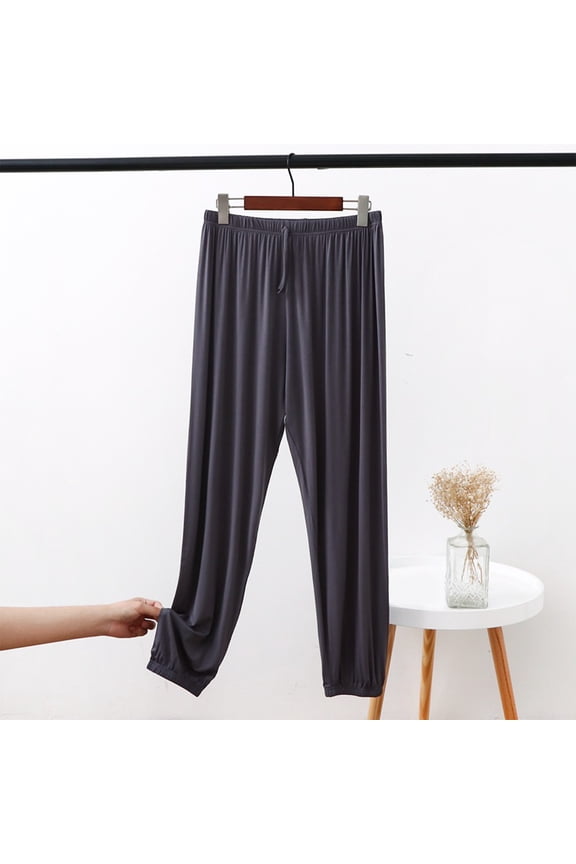 Women's Loungewear Pants with Drawstring Ankle Cuffs, Loose Fit Solid Color, All-Season Casual for Home, Travel and Daily Wear